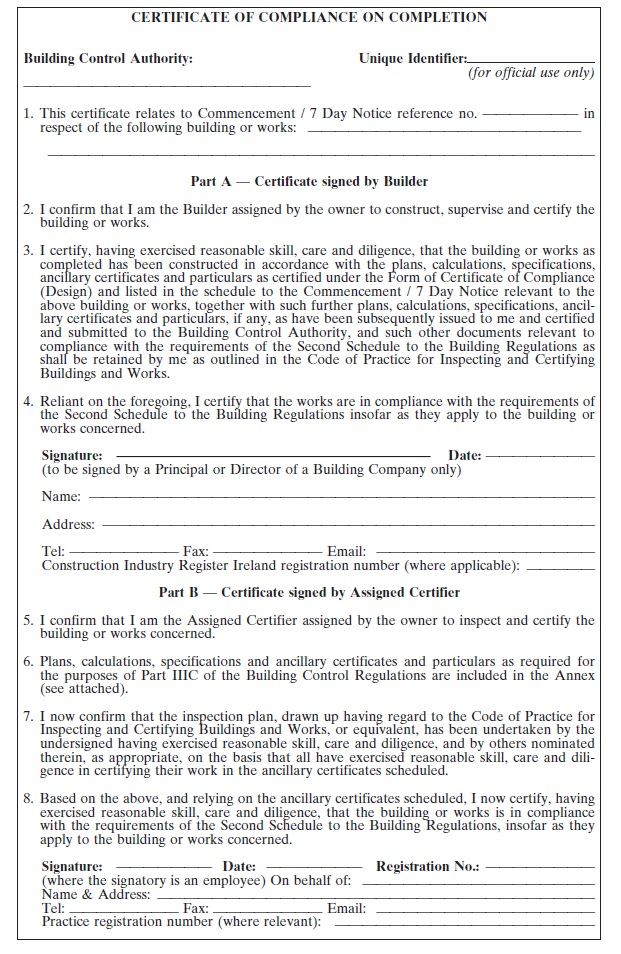 Declaration form sample