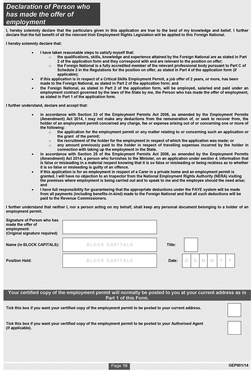 S I No 432 2014 Employment Permits Regulations 2014 